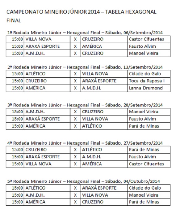 Mineiro Junior hexagonal final 1